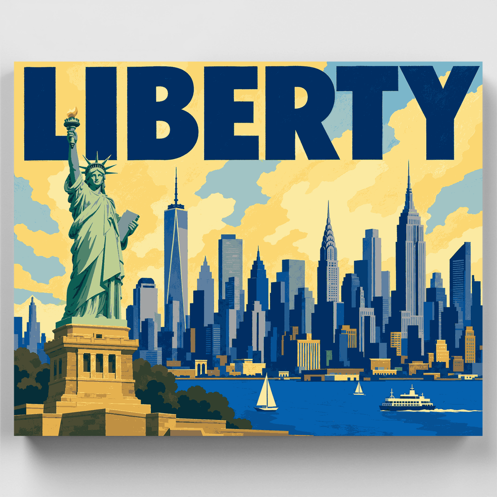 Libertad sobre Manhattan - Kit de pintura por números — Estándar