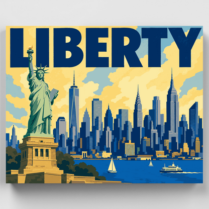 Liberty Over Manhattan - Paint by Numbers Kit