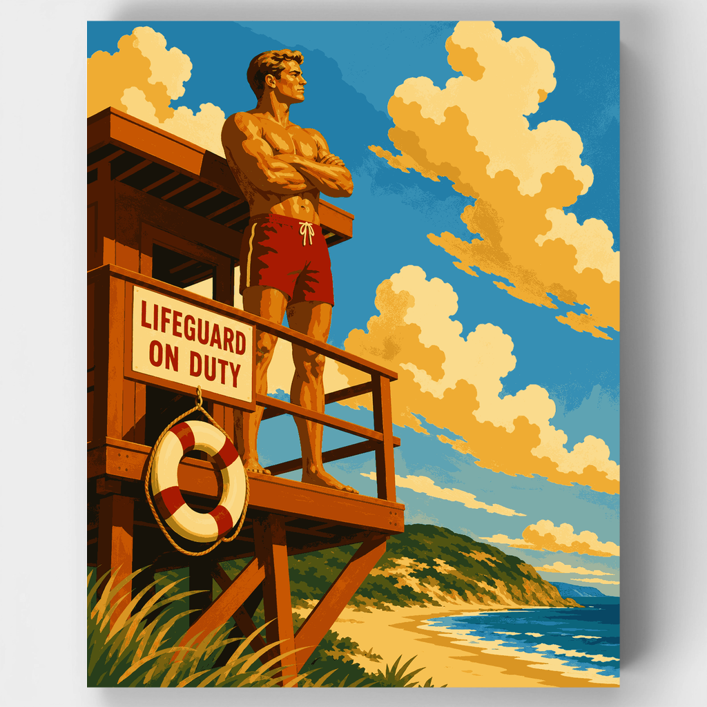 Lifeguard Tower Watch - Paint by Numbers Kit