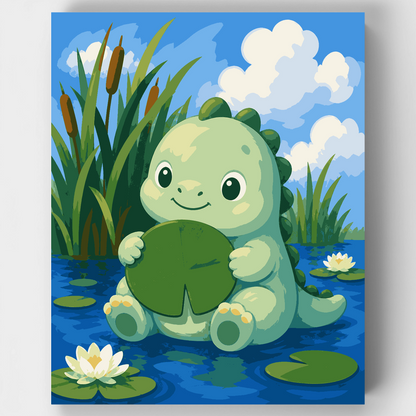Lily Pad Dino - Paint by Numbers Kit