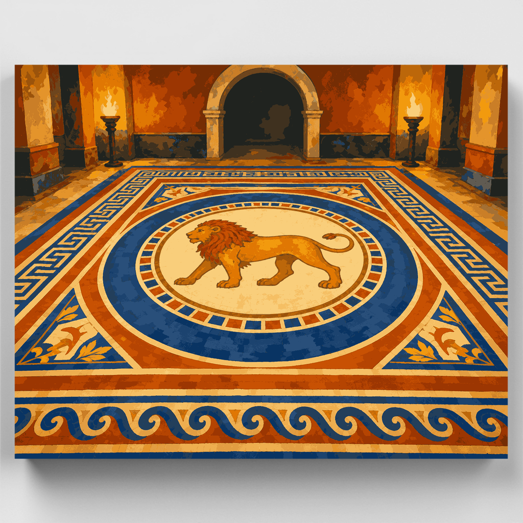Mosaico de suelo de león - Kit de pintura por números — Estándar