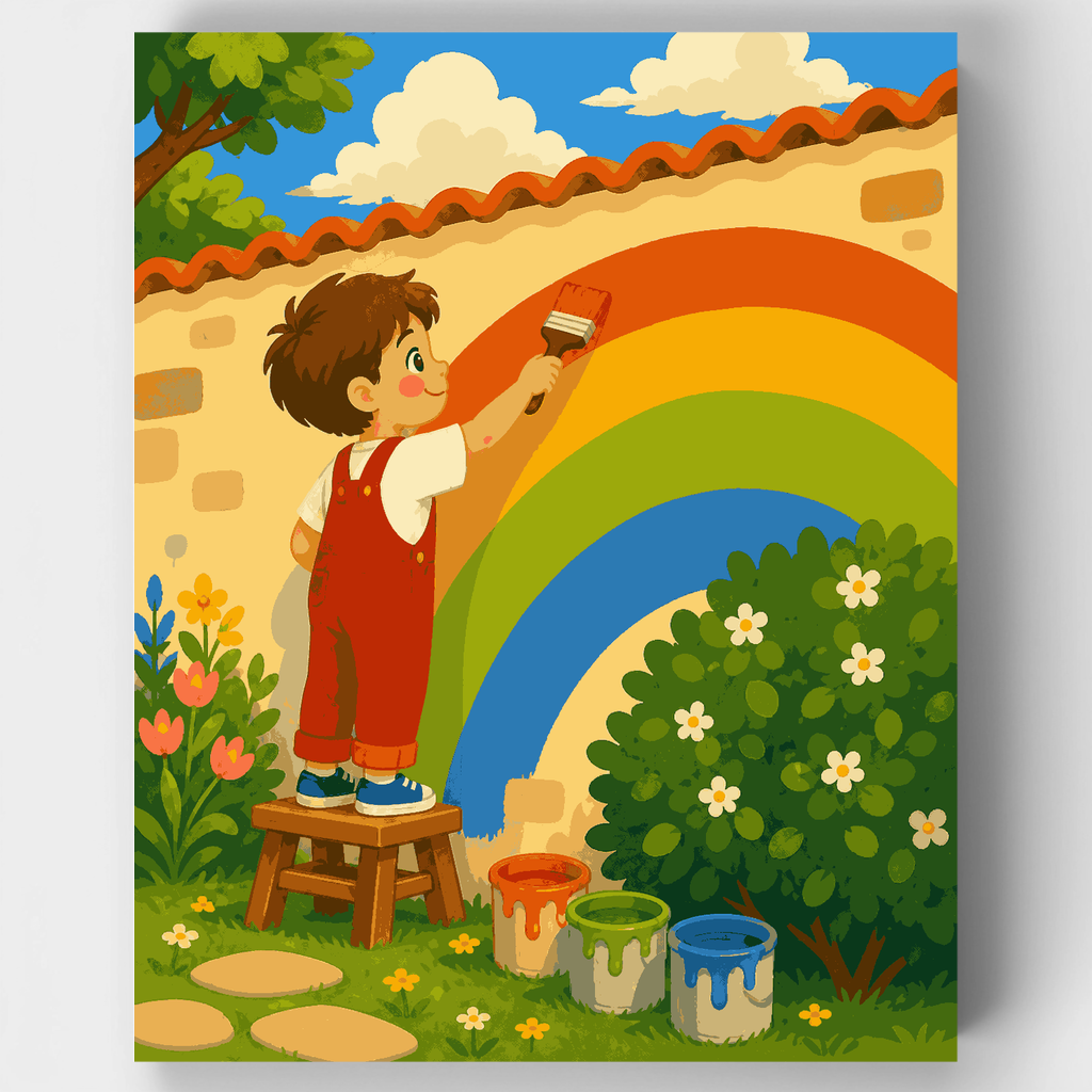 Arcoíris del pequeño artista - Kit de pintura por números — Estándar