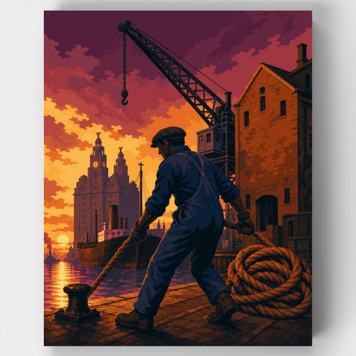 Liverpool Quayside Dawn - Paint by Numbers Kit