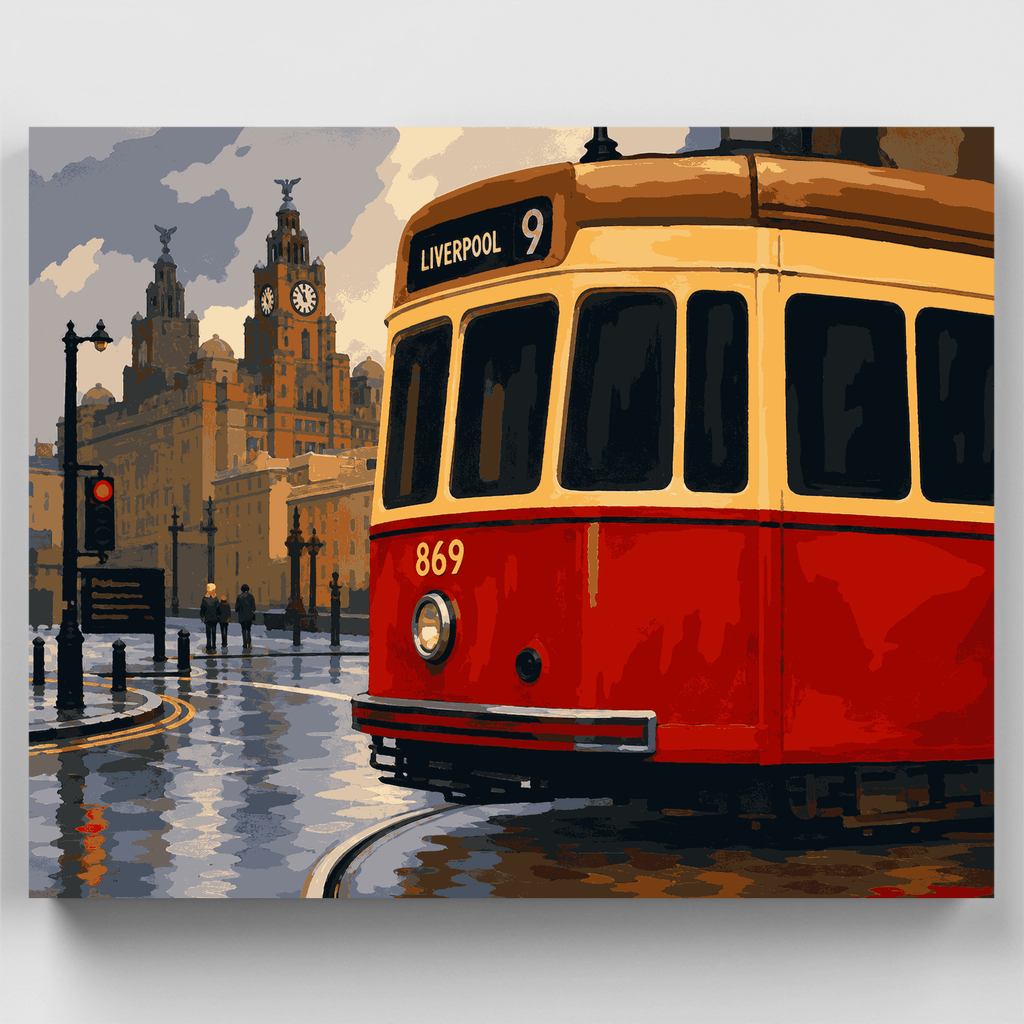 Kit de pintura por números - Tranvía de Liverpool n.º 9 — Estándar