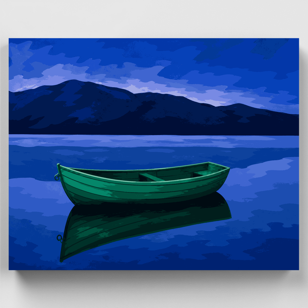 Lone Green Rowboat - Paint by Numbers Kit