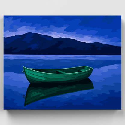 Lone Green Rowboat - Paint by Numbers Kit