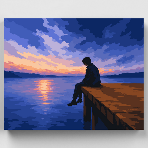 Lonely Dock Sunset - Paint by Numbers Kit