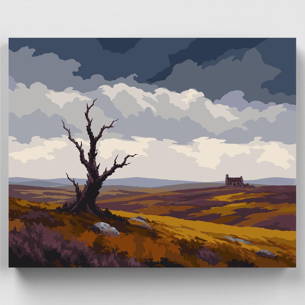 Árbol solitario en el páramo - Kit de pintura por números — Estándar
