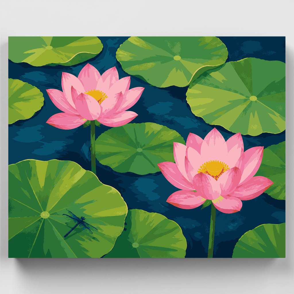 Lotus Pond Dragonfly - Paint by Numbers Kit