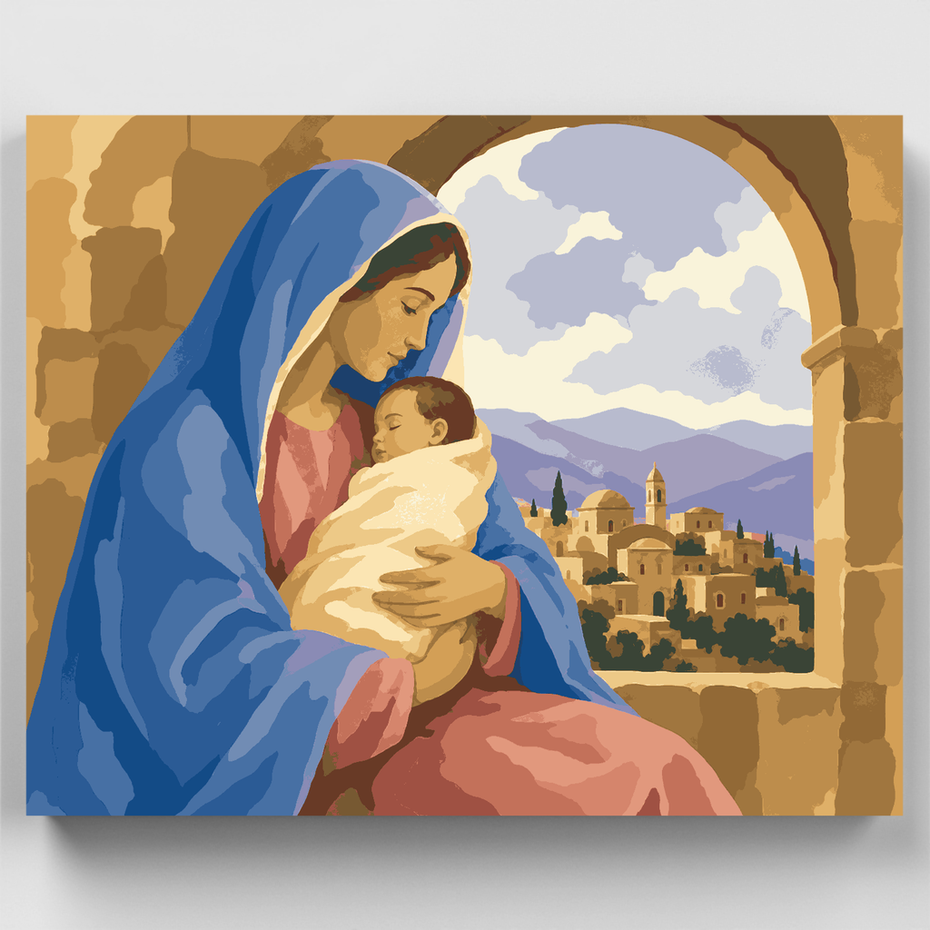 Kit de pintura por números: Virgen con el Niño — Estándar