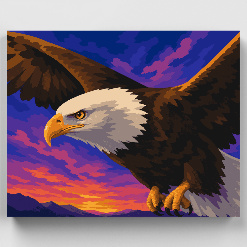 Majestuoso águila calva en vuelo - Kit de pintura por números — Estándar