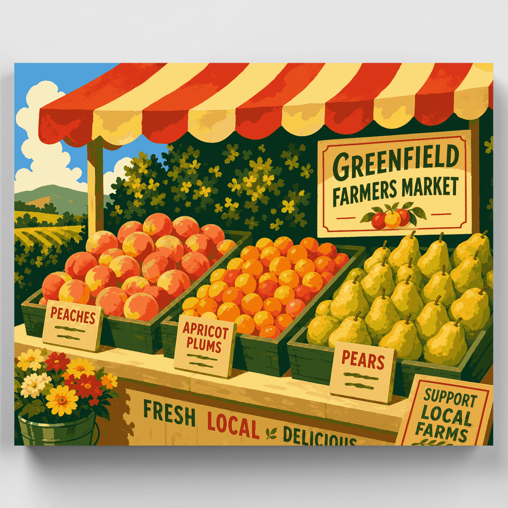 Market Fruit Stand - Paint by Numbers Kit