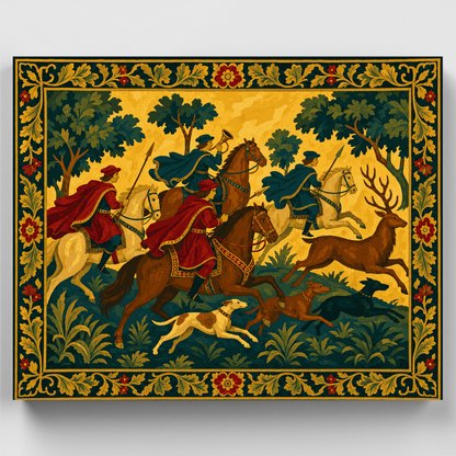 Medieval Stag Hunt - Paint by Numbers Kit