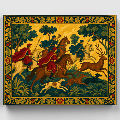 Medieval Stag Hunt - Paint by Numbers Kit