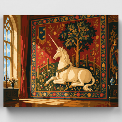 Medieval Unicorn Tapestry - Paint by Numbers Kit
