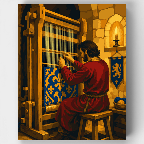 Medieval Weaver's Loom - Paint by Numbers Kit