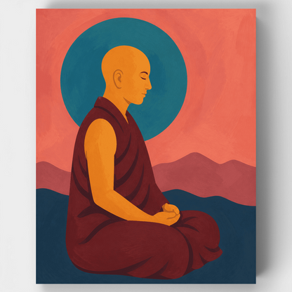 Meditating Monk - Paint by Numbers Kit