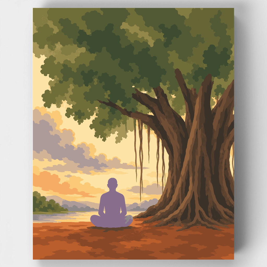 Meditation Under Banyan - Paint by Numbers Kit