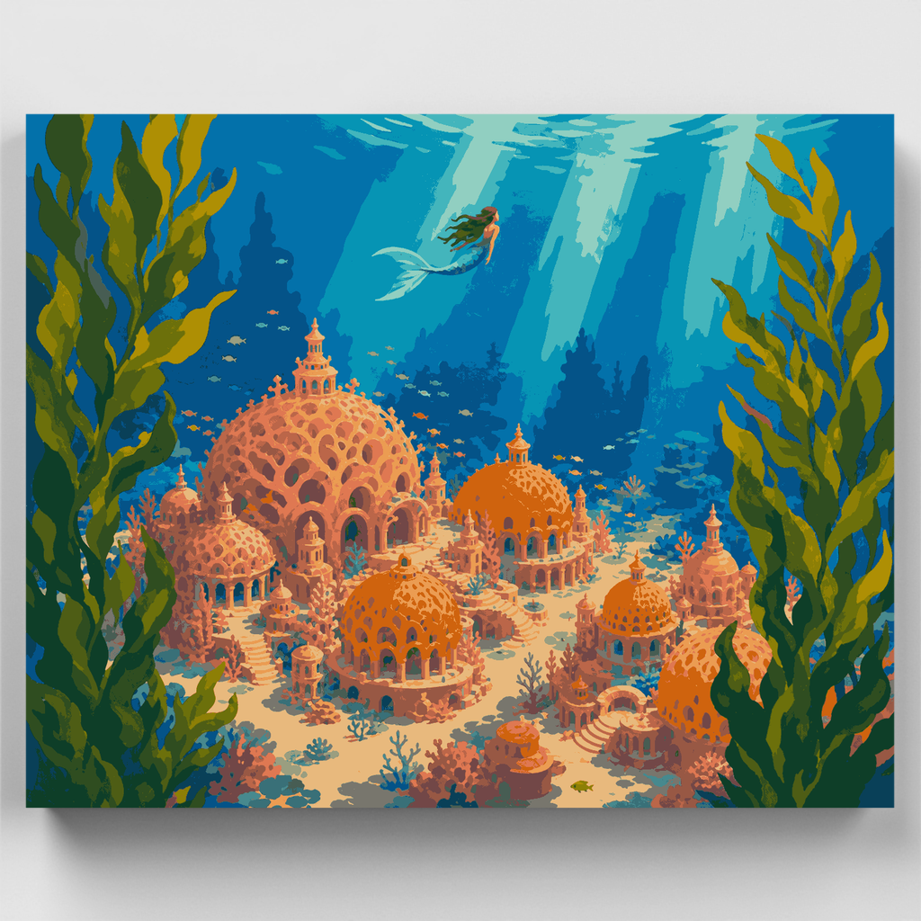 Mermaid's Underwater Kingdom - Paint by Numbers Kit