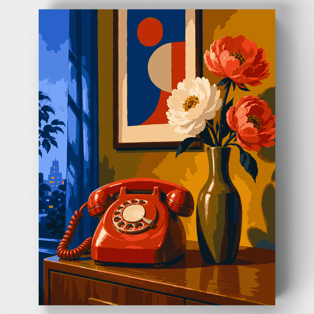 Kit de pintura por números vintage de mediados de siglo — Estándar