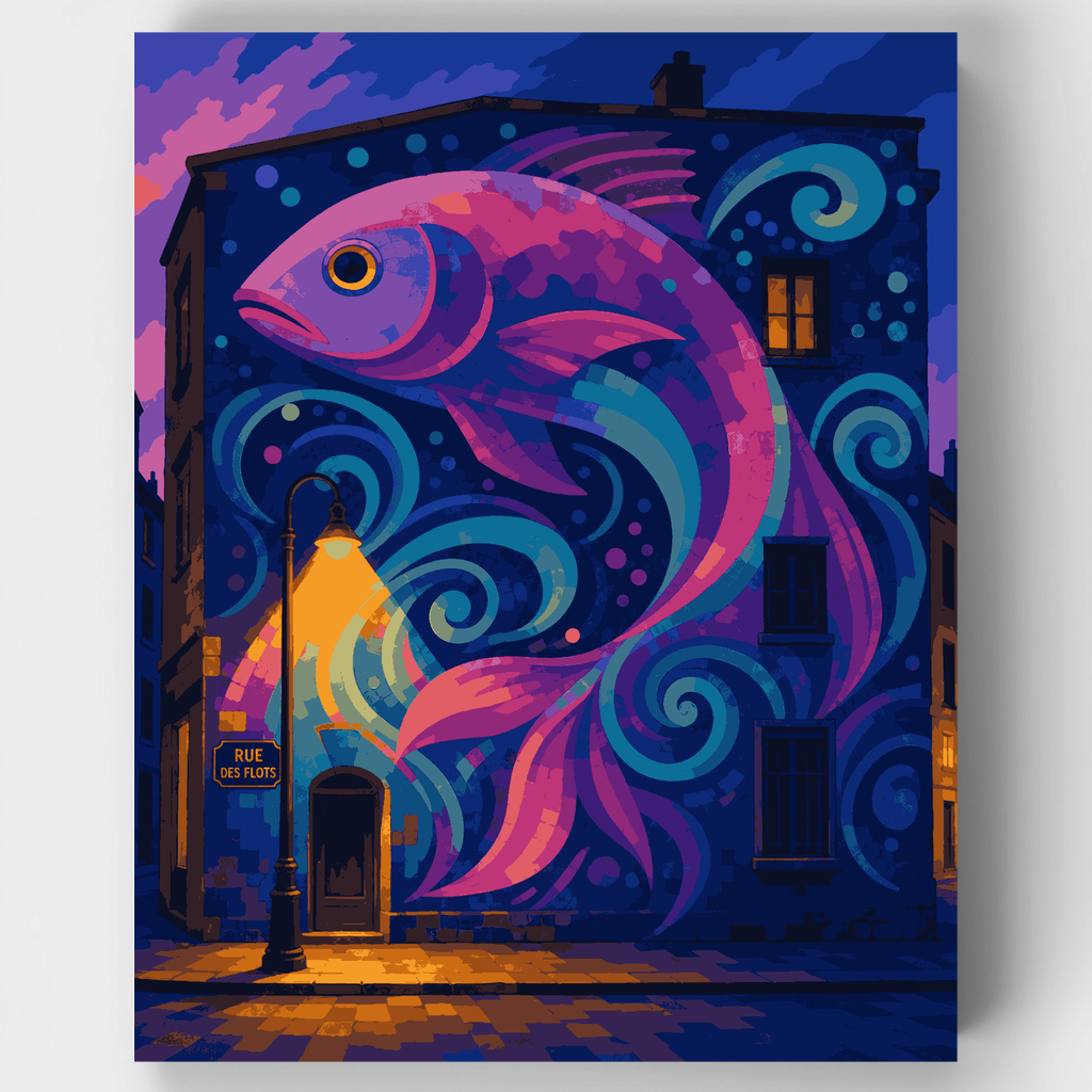 Midnight Fish Mural - Paint by Numbers Kit