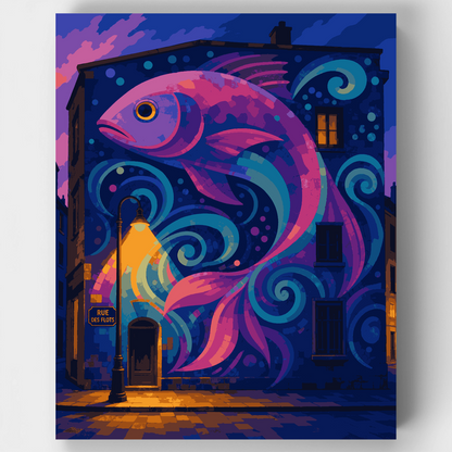 Midnight Fish Mural - Paint by Numbers Kit