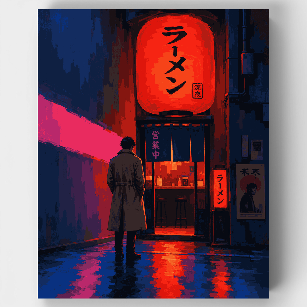 Tienda de ramen a medianoche - Kit de pintura por números — Estándar