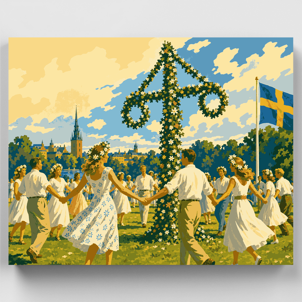 Midsummer Maypole Dance - Paint by Numbers Kit