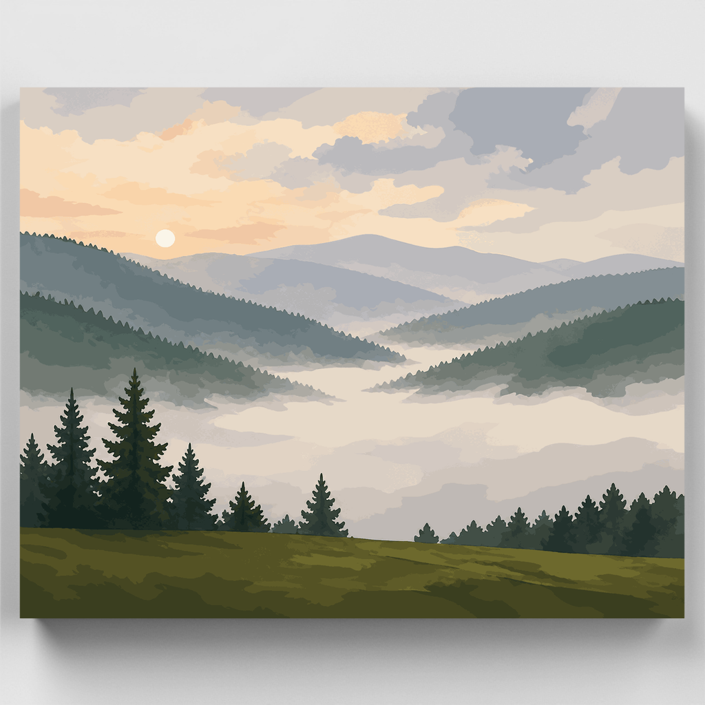 Crestas bávaras neblinosas - Kit de pintura por números — Estándar
