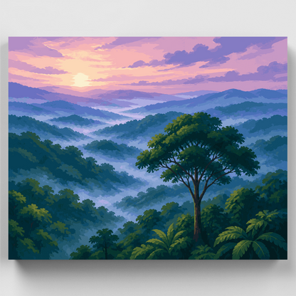 Misty Rainforest Ridge - Paint by Numbers Kit