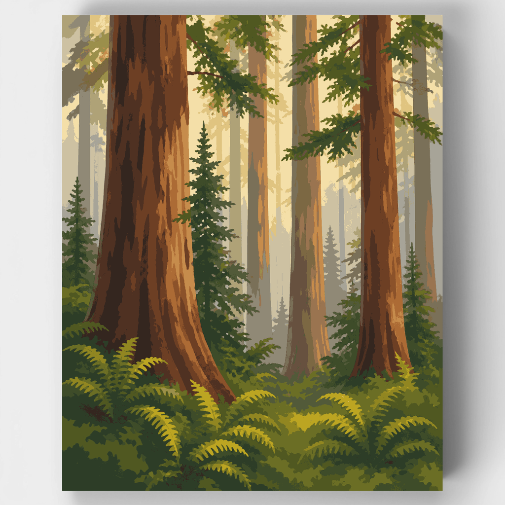 Misty Redwood Grove - Paint by Numbers Kit