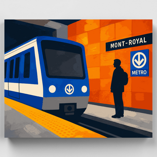 Mont-Royal Metro Platform - Paint by Numbers Kit