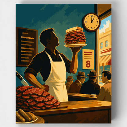 Montreal Smoked Meat Counter - Paint by Numbers Kit