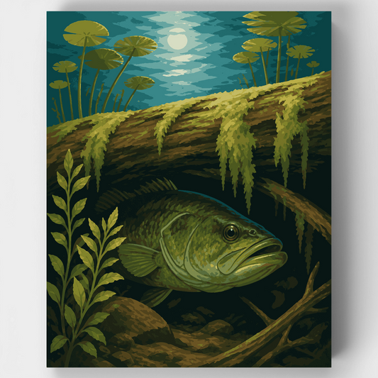 Moonlit Bass Hideout - Paint by Numbers Kit