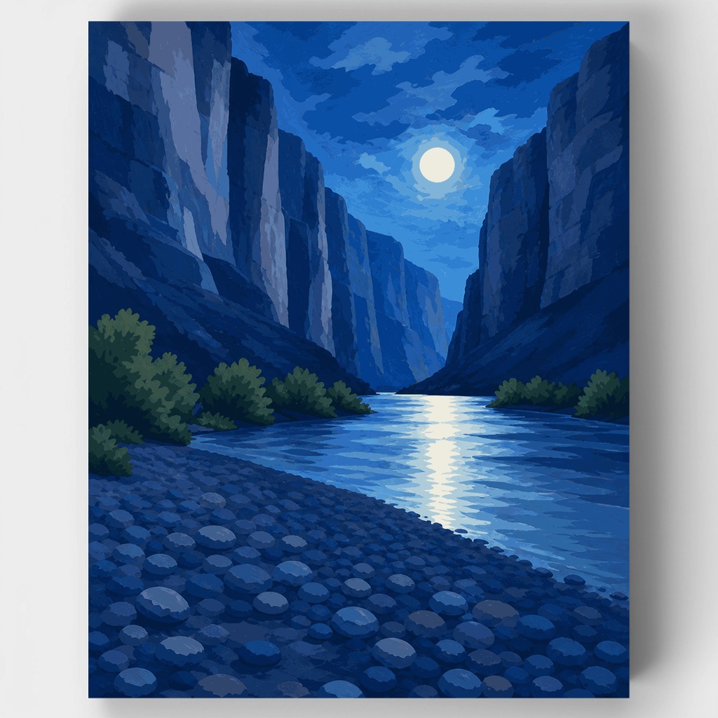 Cañón de Boquillas a la luz de la luna - Kit de pintura por números — Estándar