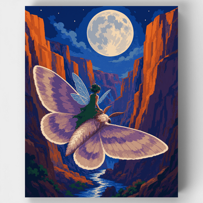 Moonlit Canyon Fairy Ride - Paint by Numbers Kit