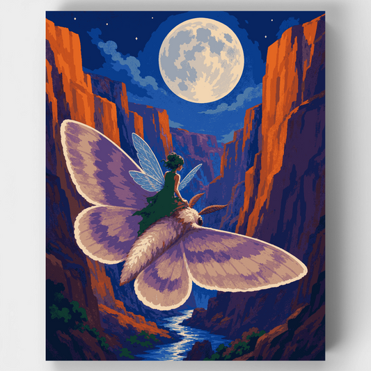 Moonlit Canyon Fairy Ride - Paint by Numbers Kit