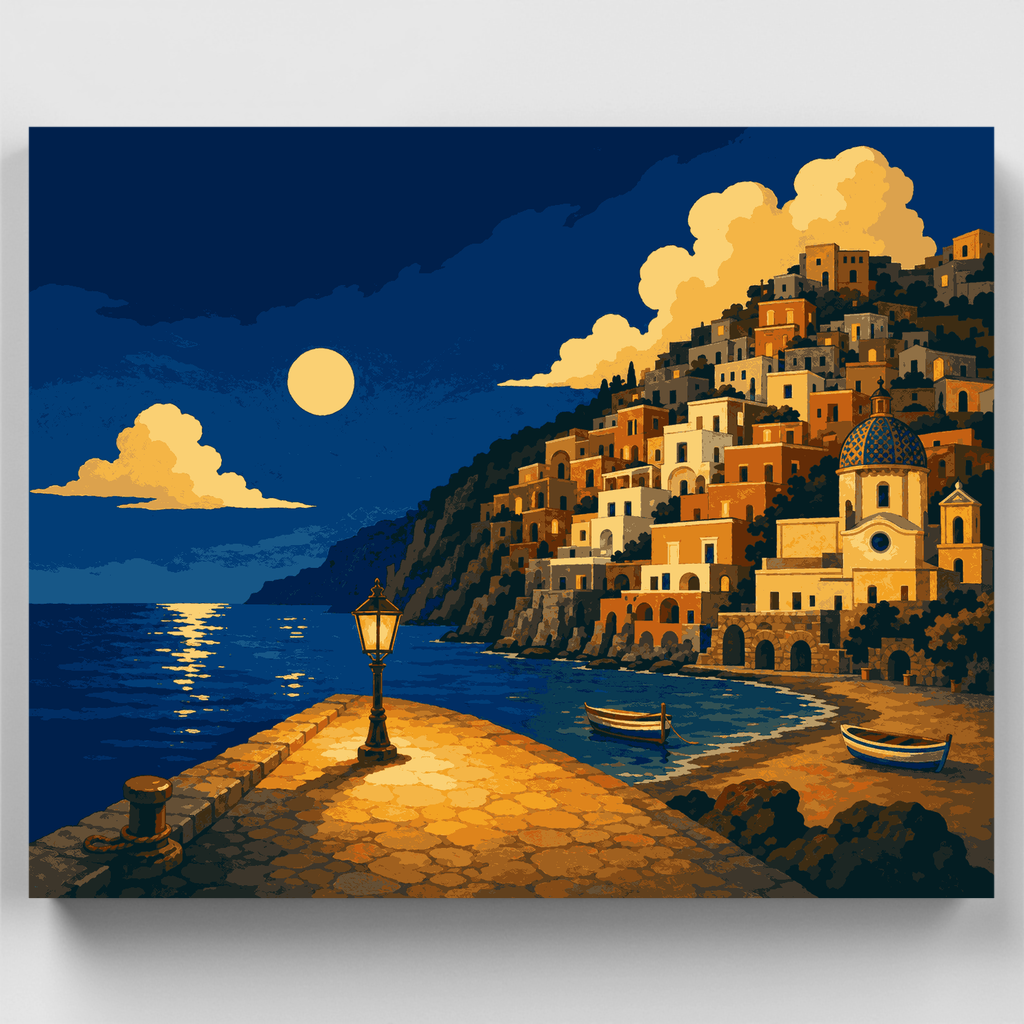 Moonlit Harbour - Paint by Numbers Kit
