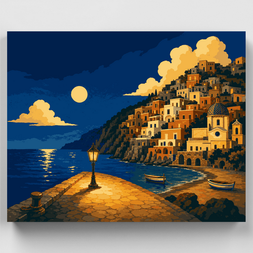 Moonlit Harbour - Paint by Numbers Kit
