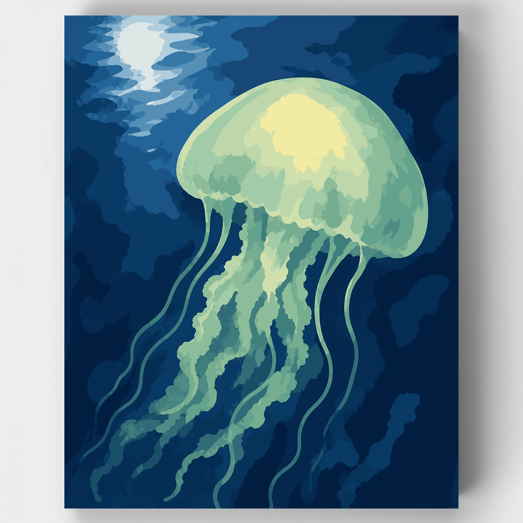 Moonlit Jellyfish Glow - Paint by Numbers Kit