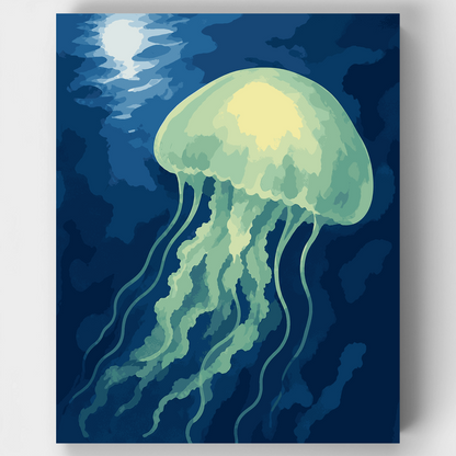 Moonlit Jellyfish Glow - Paint by Numbers Kit
