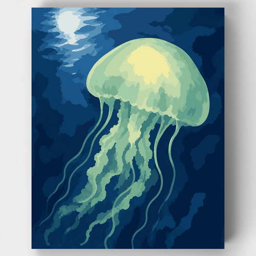 Moonlit Jellyfish Glow - Paint by Numbers Kit
