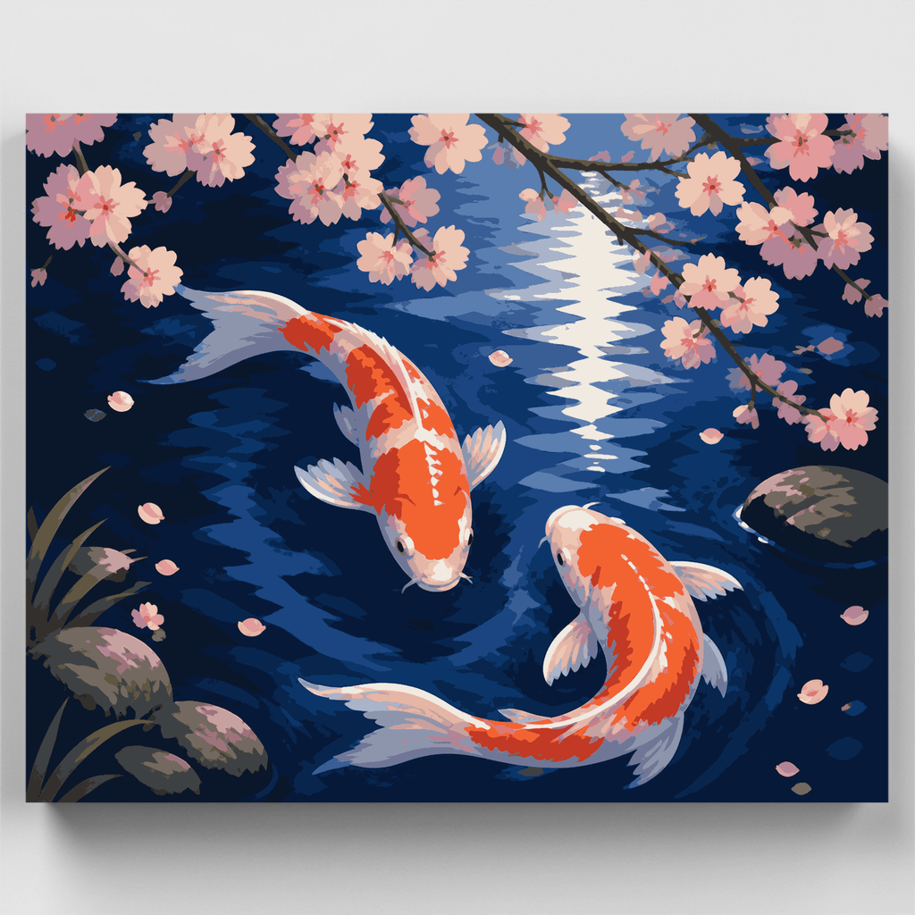 Moonlit Koi Pond - Paint by Numbers Kit
