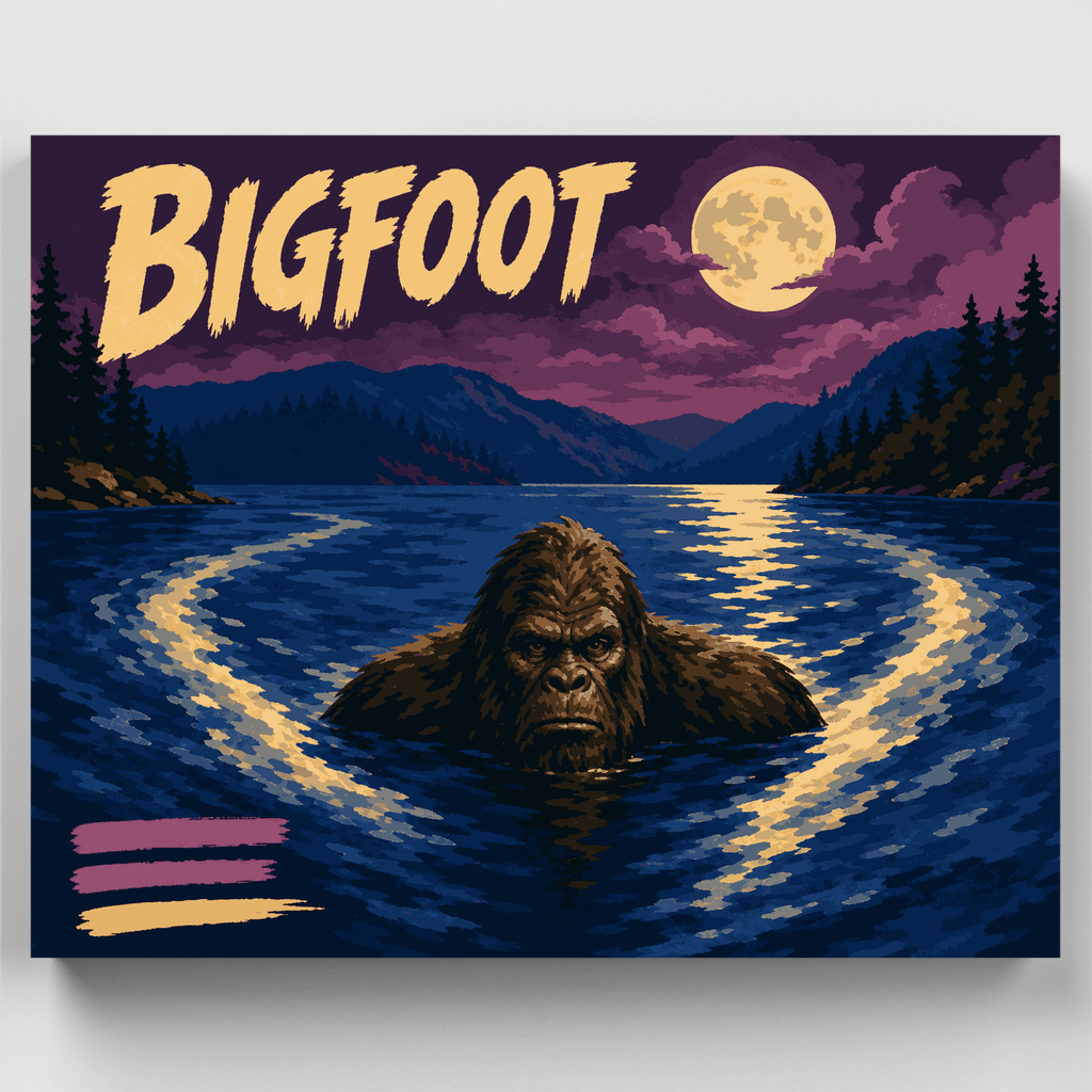 Nado en el lago a la luz de la luna - Kit de pintura por números — Estándar