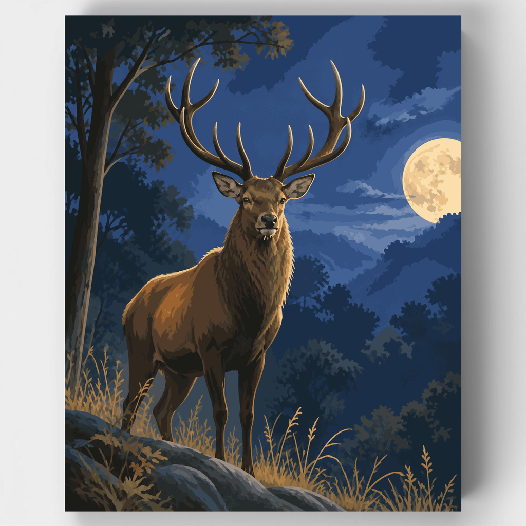 Moonlit Sambar Stag - Paint by Numbers Kit