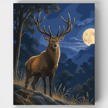 Moonlit Sambar Stag - Paint by Numbers Kit