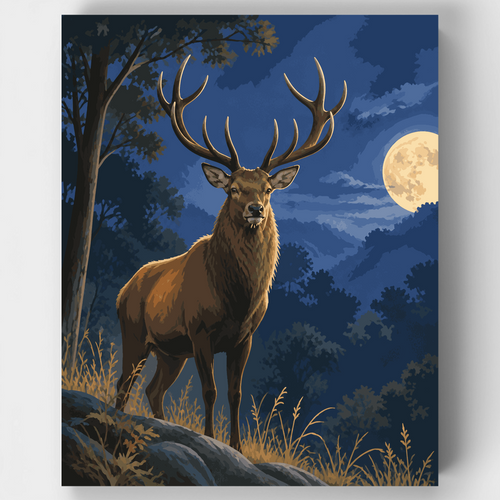 Moonlit Sambar Stag - Paint by Numbers Kit