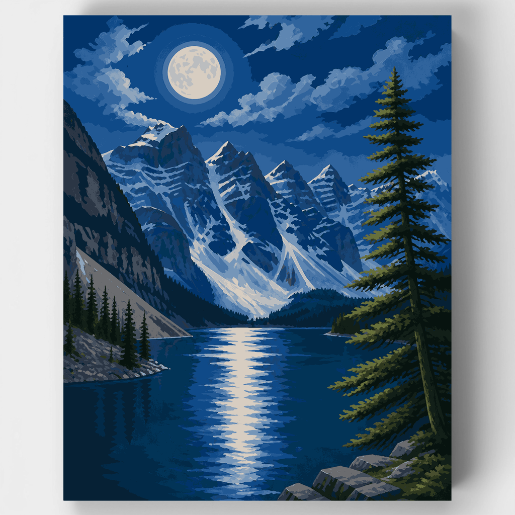 Diez picos a la luz de la luna - Kit de pintura por números — Estándar