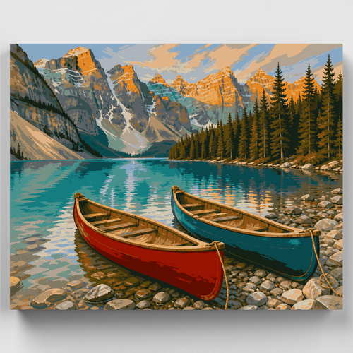 Moraine Lake Canoes - Paint by Numbers Kit