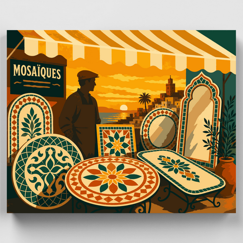 Mosaic Market Sunset - Paint by Numbers Kit